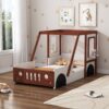 Fun Play Design Twin Size Car Bed, Kids Platform Bed In Car Shaped For Kids Boys Girls Teens - White / Orange - Image 4