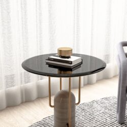 24" Round Tempered Glass Table Top Glass 2 / 5" Thick Beveled Polished Edge - Black