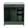 Bathroom Vanity With Ceramic Sink Combo, Frame Bathroom Storage Cabinet, Freestanding Vanity Set With 3 Drawers & Soft Closing Doors - Green - Image 15