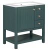 Transitional Style Bathroom Vanity Cabinet Combo With Ceramic Sink - Green - Image 16