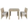 7 Piece Wooden Dining Table Set Mutifunctional Extendable Table With Leaf And 2 Drawers, 6 Dining Chairs With Soft Cushion - Natural Wash - Image 11