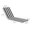 2 Piece Outdoor Chaise Lounge Chair Cushion Set, Replacement Seat Cushions For Patio Furniture - Black / White Striped - Image 2