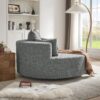 360° Swivel Chair Accent Barrel Chair Swivel Round Sofa Chair With 3 Removable Pillows For Living Room, Office And Hotel - Gray - Image 14
