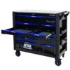 12 Layer Drawer Multi Purpose Tool Cart With Wheels And Iron Top - Black / Blue - Image 7