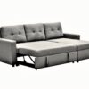 Convertible L Shaped Sectional Sleeper Sofa Bed, Saving Pull Out Couch - Gray - Image 2