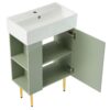 Bathroom Vanity, Combo Cabinet, Bathroom Storage Cabinet, Single Ceramic Sink, Left Side Storage - Green - Image 13