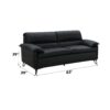 Eilene - Top Grain Leather Loveseat - Black - Image 5