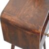 Mini Curved Bedside Table With Open Slot - Walnut - Image 9