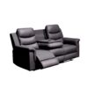 Reclining Sofa With Middle Console Slipcover, Stretch 3 Seat Reclining Sofa Covers - Black - Image 6
