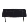 70.87" Modern Artificial Stone Curved Metal Leg Dining Table, Can Accommodate 6-8 People - Black - Image 3