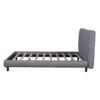 Queen Size Upholstered Platform Bed With 2 Large Headrests And Thick - Gray - Image 2