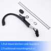 High Arc Stainless Steel Pull Out Kitchen Faucet With Dual Modes And 360 Degree Rotation - Matte Black - Image 5
