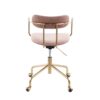 Demi - Contemporary Office Chair - Gold / Pink - Image 4