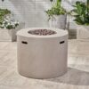 Magnesium Oxide Round Fire Pit With 40, 000 Btu For Patio Use - Light Gray - Image 5