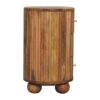 Soba - Ball 3 Drawer Bedside Table - Light Brown - Image 9