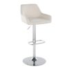 Daniella - Contemporary Adjustable Barstool With Swivel With Rounded Rectangle Footrest (Set of 2) - Chrome / Cream - Image 2