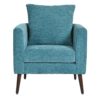 Accent Chair, Boucle Chair, Barrel Chair, Fabric Armchair Club Chair, Upholstered Arm Chair With Solid Wood Legs, Waist Pillow, Padded Single Chair For Living Room / Bedroom / Study / Waiting Room - Teal - Image 14