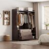Open Wardrobe Storage For Bedroom - Brown - Image 23