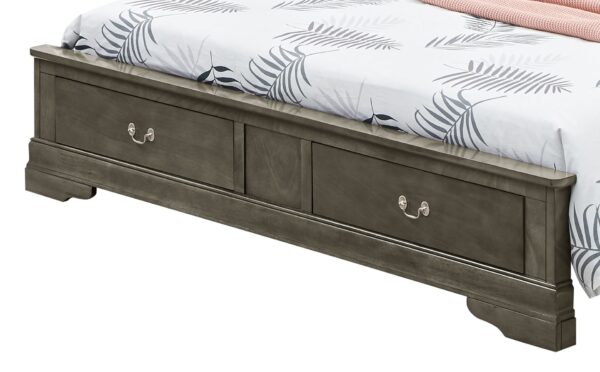 Louis Phillipe - Queen Elegant Storage Bed - Gray