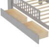 Twin Size Bed With Headboard Storage Rack, 2 Under Bed Drawers, 3 - Side Guardrails For Safety And Security - Gray - Image 14