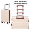 Set 3 Pieces 20" / 24" / 28" Abs Spinner Wheel Luggage, Matching Color, With Combination Lock - Beige - Image 9