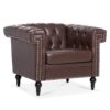 1 Seater Aesthetic Sofa For Living Room - Brown - Image 7