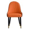 Modern Sponge-Filled Dining Chair, Solid Wood Metal Legs, Suitable For Restaurants, Living Rooms And Rooms (Set of 2) - Orange / Dark Brown - Image 19