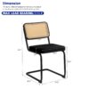Dining Chairs, Velvet Rattan Side Accent Chairs With Painted Legs, Modern Mid - Century Breuer Designed Chairs, Upholstered Dining Living Room Kitchen Chairs (Set of 2) - Black - Image 7