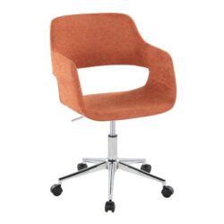 Margarite - Contemporary Task Chair - Chrome / Orange