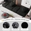 Modern Oversized Modular Sectional Sofa With 2 Ottoman And 2 Seat, Sparkling Chenille Fabric Soft Cushion Sofa With 4 Pillows, 4 Pieces Diy Combination Tufted Sofa, No Assembly Required - Black - Image 17