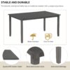 6 Piece Kitchen Dining Table Set Wooden Rectangular Dining Table, 4 Chairs And Bench Family Furniture - Gray - Image 8