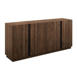 Mid-Century Modern 3 Drawer Low TV Stand For TVs Up To 80" - Dark Walnut