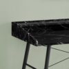 Computer Desk For Home Office, Laptop, Storage Shelves, Marble Look Contemporary And Modern - Black - Image 2