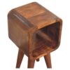 Extra Mini Minimalist Open Curved Bedside Table - Chestnut - Image 8