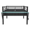 Full Size Modern Gaming Mid Loft Bed With Desk And LED Lights - Black - Image 7