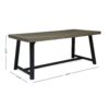 Modern Outdoor Dining Set 7 Pieces With Acacia Wood Table And Iron Chairs - Gray / Black - Image 4