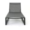 Chaise Lounge With 5 Reclining Positions, Outdoor Patio Lounge Chairs - Black / Gray - Image 5