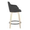 Boyne - Contemporary Fixed Height Counter Stool With Swivel Round Footrest (Set of 2) - Natural / Dark Gray - Image 3