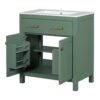 Bathroom Vanity With Ceramic Sink, Modern Single Bathroom Cabinet With 2 Doors And A Shelf, Soft Close Doors - Green - Image 20