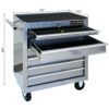 7 Drawers Multifunctional Tool Cart With Wheels - Sliver - Image 3