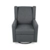 Landau - Contemporary Fabric Upholstered Swivel Recliner - Charcoal - Image 3