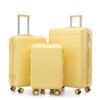 Set 3 Pieces 20" / 24" / 28" Abs Spinner Wheel Luggage, Matching Color, With Combination Lock - Yellow - Image 21