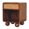 Open Woven Bedside Table, 1 Drawer - Chestnut - Image 3