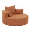 360° Swivel Chair Accent Barrel Chair Swivel Round Sofa Chair With 3 Removable Pillows For Living Room, Office And Hotel - Orange Red - Image 24