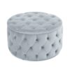Elegant Ottoman With Plush Velvet Upholstery - Light Gray - Image 5