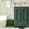 Bathroom Vanity With Ceramic Sink Combo, Modern Freestanding Storage Cabinet With Silver Handles, Soft Closing Doors - Green - Image 25