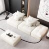 Modern Oversized Modular Sectional Sofa With 2 Ottoman And 2 Seat, Sparkling Chenille Fabric Soft Cushion Sofa With 4 Pillows, 4 Pieces Diy Combination Tufted Sofa, No Assembly Required - Beige - Image 9