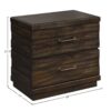 Industrial Farmhouse Designed 2 Drawer Nightstand - Brown - Image 4