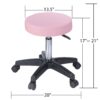 72.8" Massage Salon Tattoo Chair With Two Trays Esthetician Bed With Hydraulic Stool, Multi-Purpose 3-Section Facial Bed Table, Adjustable Beauty Barber Spa Beauty Equipment - Pink - Image 6