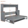 Full Size Murphy Bed With Hydraulic Lift & Desk Design - Gray - Image 18